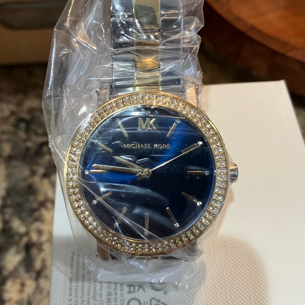 Michael Kors Blue and Gold Women's Watch